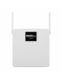 Panel de alarma Hagroy WARD PRO blanco con dos antenas, visto de frente