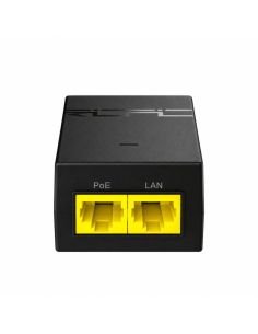Inyector PoE Reyee RG-POE-AF15 en angulo, con sus dos puertos RJ45 amarillos 2