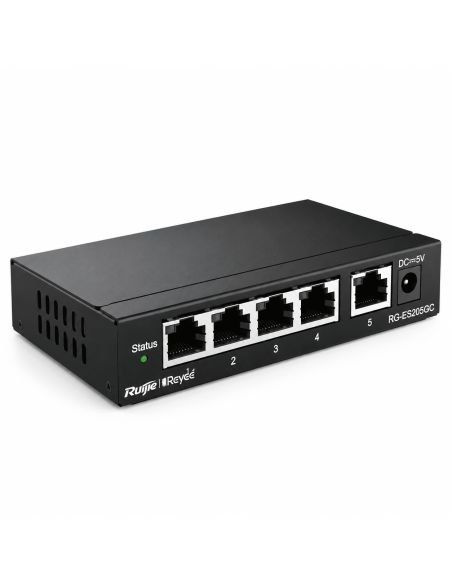 Switch Reyee RG-ES205GC 5 Puertos Gigabit Nube CCTV, referencia RG-ES205GC, vista frontal