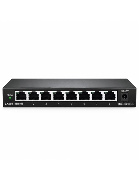 Switch Reyee RG-ES208GC 8 Puertos Gigabit Nube CCTV, referencia RG-ES208GC, vista frontal