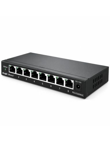 Switch Reyee RG-ES208GC 8 Puertos Gigabit Nube CCTV, referencia RG-ES208GC, vista en ángulo