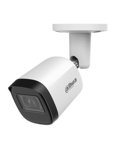 Cámara Bala Metálica Dahua DH-HAC-B2A51N-U-A-0280B-S3-DIP 5MP 4 en 1 2.8mm, vista en ángulo