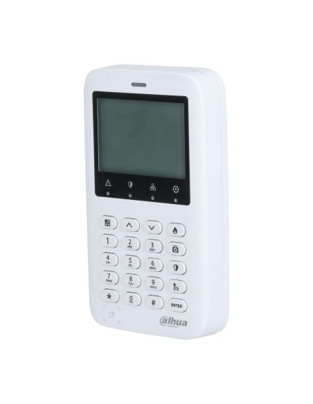 Teclado de Alarma Cableado Dahua DHI-ARK50C-R LCD RS-485 con Tarjeta, detalle de conectores y puertos
