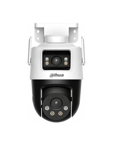 Cámara WiFi Dahua DH-IPC-P3DP-3F-PV Doble Lente 3+3MP Exterior IP66, vista frontal con los dos lentes