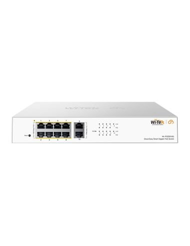 Switch PoE Cloud Gigabit Wi-Tek WI-PCES310G 8 Puertos PoE 2 Uplink 110W, vista principal