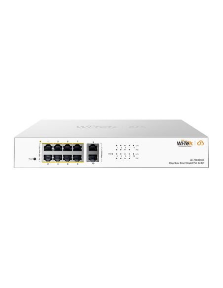 Switch PoE Cloud Gigabit Wi-Tek WI-PCES310G 8 Puertos PoE 2 Uplink 110W, vista principal