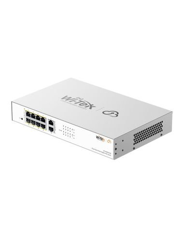 Switch PoE Cloud Gigabit Wi-Tek WI-PCES310G 8 Puertos PoE 2 Uplink 110W, vista 2