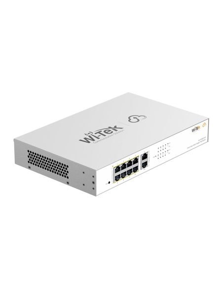 Switch PoE Cloud Gigabit Wi-Tek WI-PCES310G 8 Puertos PoE 2 Uplink 110W, vista 3