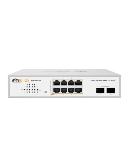 Switch PoE Cloud Gigabit Wi-Tek WI-PCES310GF-V2 8 Puertos PoE 2 SFP 120W, vista principal
