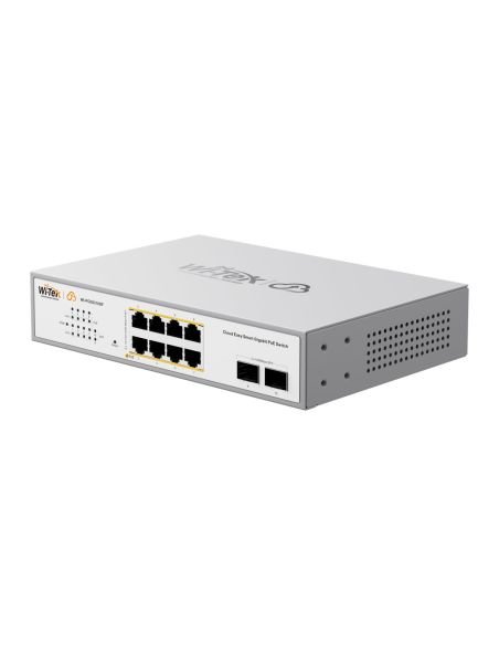 Switch PoE Cloud Gigabit Wi-Tek WI-PCES310GF-V2 8 Puertos PoE 2 SFP 120W, vista 3