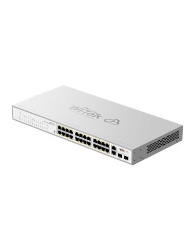 Switch PoE Cloud Gigabit Wi-Tek WI-PCES328GFH 24 Puertos PoE 4 Uplink 235W, vista 2