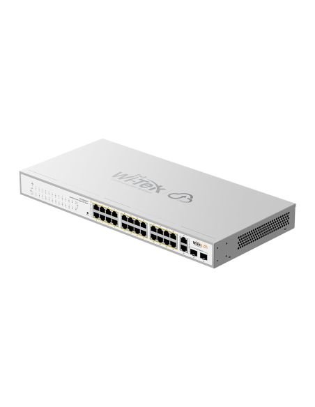 Switch PoE Cloud Gigabit Wi-Tek WI-PCES328GFH 24 Puertos PoE 4 Uplink 235W, vista 2