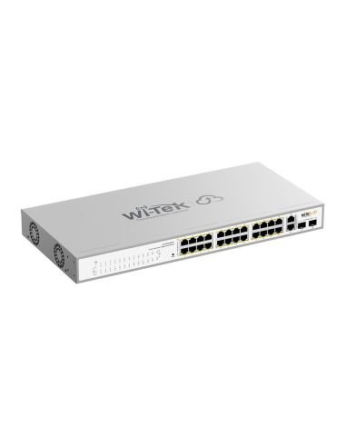 Switch PoE Cloud Gigabit Wi-Tek WI-PCES328GFH 24 Puertos PoE 4 Uplink 235W, vista 3