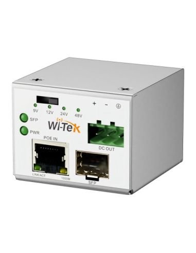 Convertidor PoE a Fibra SFP Wi-Tek WI-RSC302PD Gigabit con Salida DC, vista principal