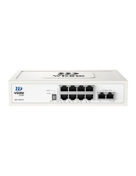 Switch PoE Wi-Tek WK-PS210-V2 8 Puertos PoE 10/100 2 Uplink 76W, vista principal