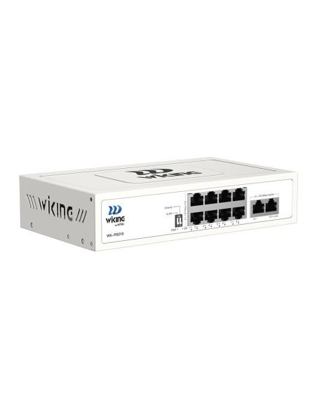 Switch PoE Wi-Tek WK-PS210-V2 8 Puertos PoE 10/100 2 Uplink 76W, vista 2