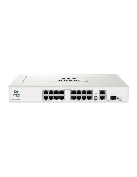 Switch PoE Wi-Tek WK-PS219GF 16 Puertos PoE 2 Gigabit 1 SFP 180W, vista principal