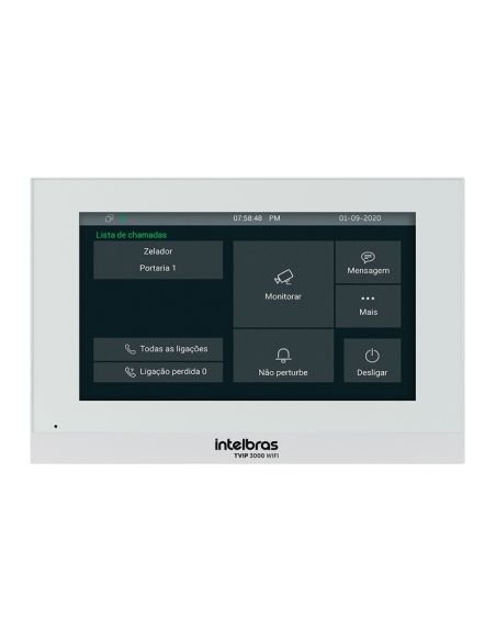 Monitor de Videoportero IP Intelbras TVIP-3000-WIFI 7" Wi-Fi SIP, vista principal