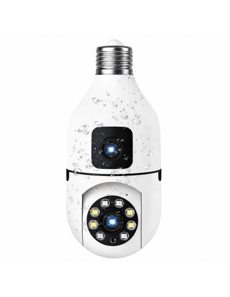 Cámara Bombillo Robot Doble Lente 1.3MP, referencia B380-E27L, vista frontal