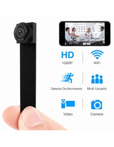 Cámara Oculta Tipo Cinta 1080p WiFi LookCam, referencia CEC01, detalle de conectores y puertos
