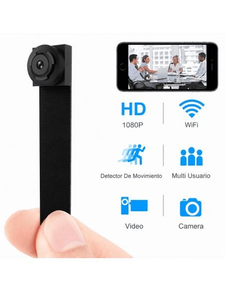 Cámara Oculta Tipo Cinta 1080p WiFi LookCam, referencia CEC01, detalle de conectores y puertos