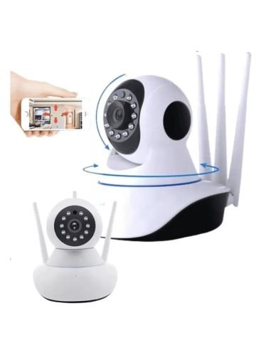 Cámara Robotica 3 Antenas 1.3MP 720P, referencia IPC-V380-3A, detalle de conectores y puertos