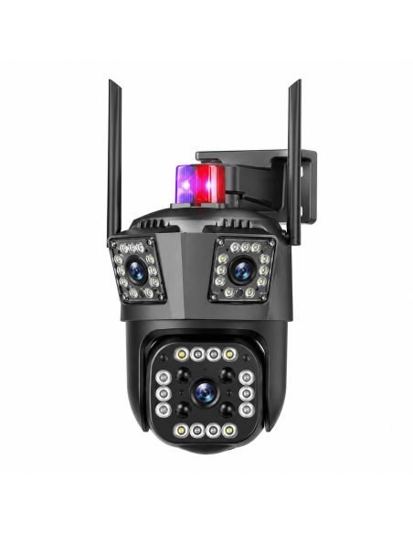 Cámara PTZ Exterior 6MP Doble Lente WiFi V380, referencia HY-007DS-WF6MP, vista frontal