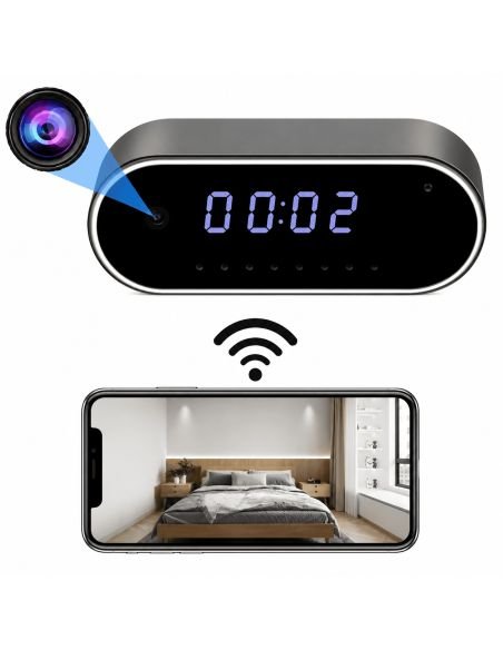 Reloj Digital Cámara Oculta WiFi LookCam, referencia CRE01, vista en ángulo