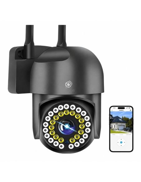 Cámara PT 3MP Full HD V380 Pro Interior PT, referencia HY-C20-3MP, vista en ángulo