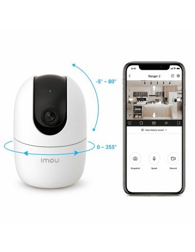 Cámara WiFi IMOU Ranger 2 3MP 2K Interior, referencia IPC-K2EN-3R1W-IMOU, vista en ángulo