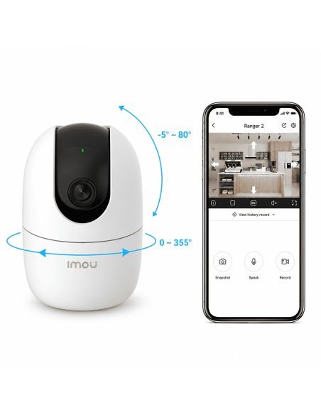 Cámara WiFi IMOU Ranger 2 3MP 2K Interior, referencia IPC-K2EN-3R1W-IMOU, vista en ángulo