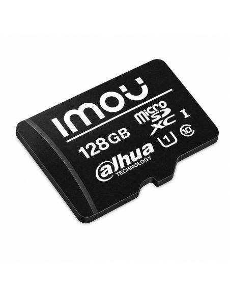 Memoria MicroSD IMOU 128 GB Clase 10 Videovigilancia, referencia ST2-128-S1, vista en ángulo
