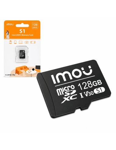 Memoria MicroSD IMOU 128 GB Clase 10 Videovigilancia, referencia ST2-128-S1, detalle de conectores y puertos
