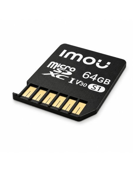 Memoria MicroSD IMOU 64 GB Clase 10 Videovigilancia, referencia ST2-64-S1, vista en ángulo
