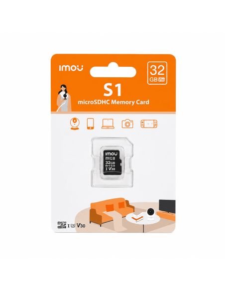 Memoria MicroSD IMOU 32 GB Clase 10 Videovigilancia, referencia ST2-32-S1, vista frontal