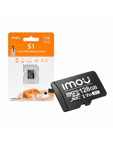 Memoria MicroSD IMOU 32 GB Clase 10 Videovigilancia, referencia ST2-32-S1, vista en ángulo