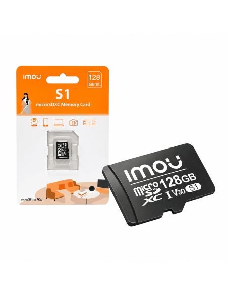 Memoria MicroSD IMOU 32 GB Clase 10 Videovigilancia, referencia ST2-32-S1, vista en ángulo