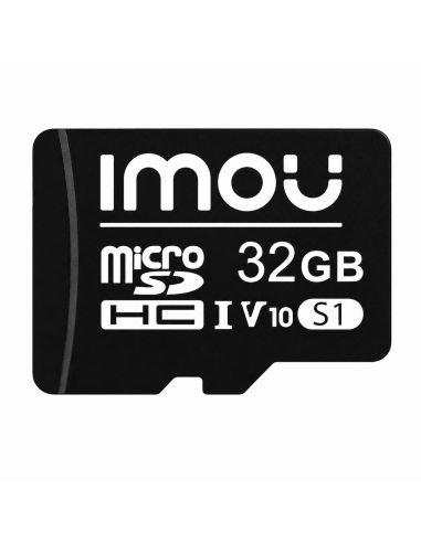Memoria MicroSD IMOU 32 GB Clase 10 Videovigilancia, referencia ST2-32-S1, detalle de conectores y puertos