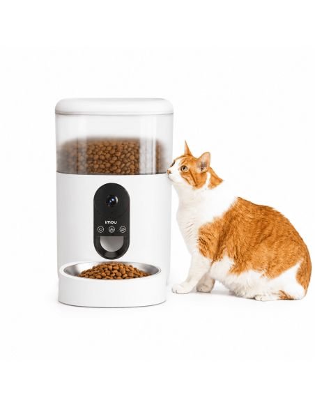 Dispensador Comida IMOU Cámara 4MP 4 Litros, referencia PET-PF1-4LSN-IMOU, detalle de conectores y puertos