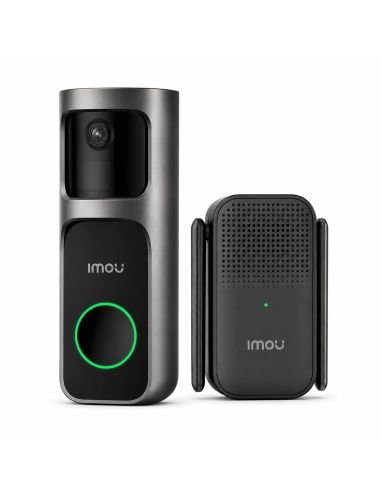 Kit Timbre Inteligente 3MP 360 IA, referencia DB-2SN-3T0W-DS2S, detalle de conectores y puertos