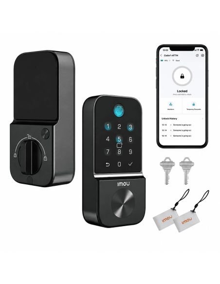 Cerradura Inteligente 50 Huellas WiFi, referencia ASL-CUBO1-KD, detalle de conectores y puertos