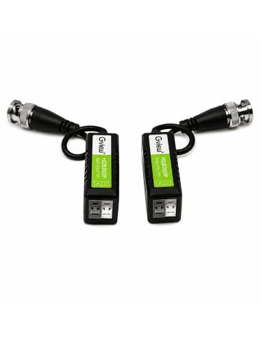 Video Balun Pasivo 2MP 1080p hasta 300m CVI TVI AHD, referencia VB2MP, detalle de conectores y puertos