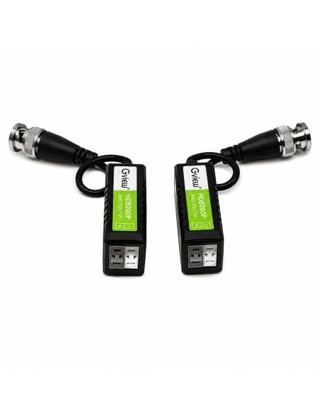 Video Balun Pasivo 2MP 1080p hasta 300m CVI TVI AHD, referencia VB2MP, detalle de conectores y puertos