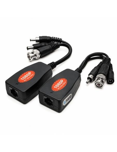 Pareja Video Balun 4 en 1 5MP RJ45 con LED Indicador, referencia VZ300PVPHD, vista en ángulo