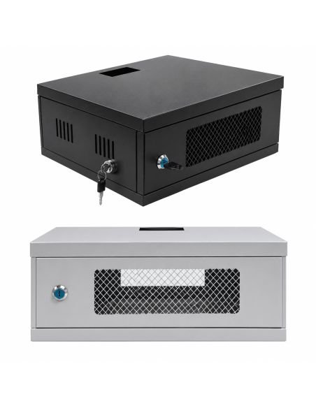 Gabinete Metalico Baby para DVR 33x33x16.5 cm, referencia GABINETE-BEBY, vista en ángulo