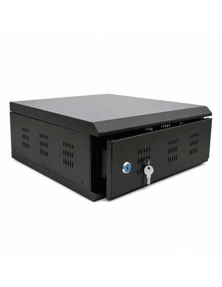 Gabinete Metalico Baby para DVR 33x33x16.5 cm, referencia GABINETE-BEBY, detalle de conectores y puertos
