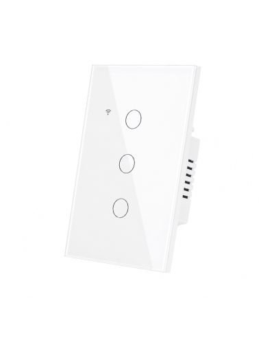 Interruptor Inteligente WiFi RF 3 Canales Tuya Alexa, referencia 60509, vista frontal