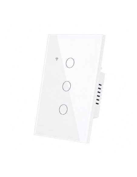 Interruptor Inteligente WiFi RF 3 Canales Tuya Alexa, referencia 60509, vista frontal