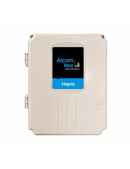 Panel Alarma Comunitaria ALCOM MAX 4G 2000 Usuarios, referencia HG-AC-ALMX4G, detalle de conectores y puertos