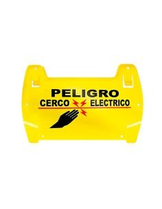 Letrero Advertencia Cerco Eléctrico Rojo y Negro, referencia HG-LTP, vista frontal